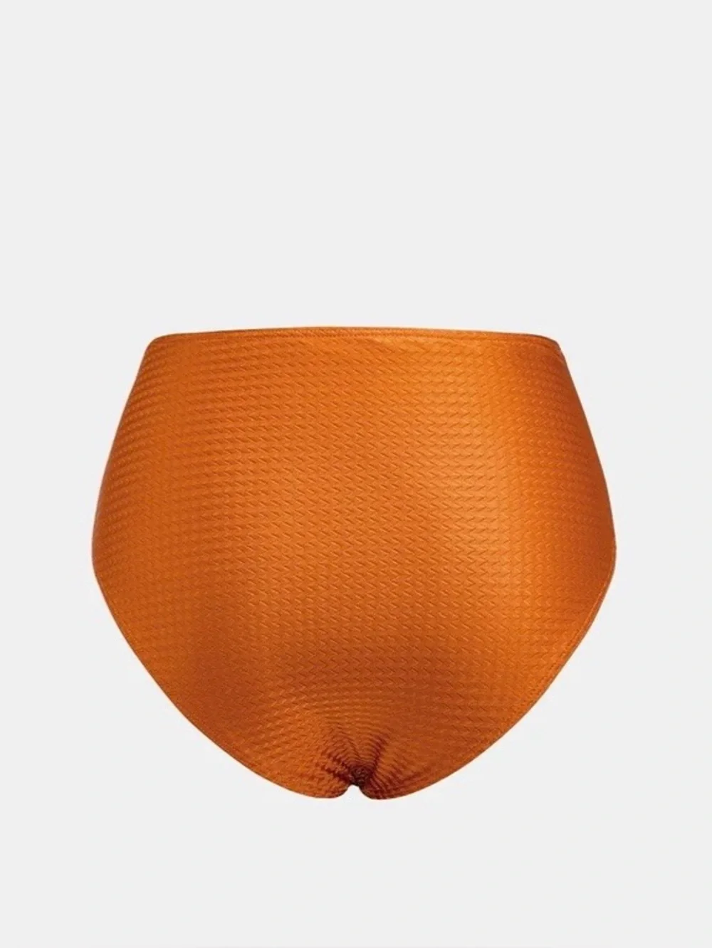 809. Rust Orange Bikini Set with Tropical Leaf Sarong